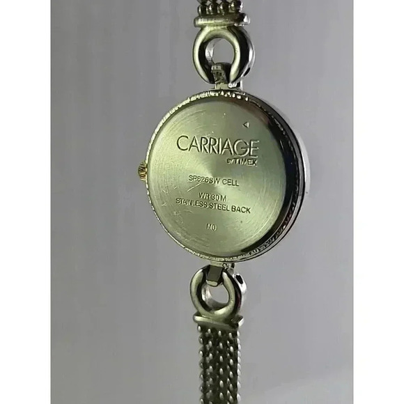 Vintage Carriage by Timex Wristwatch Gold and Silver Tone Band Round Face - Picture 8 of 8